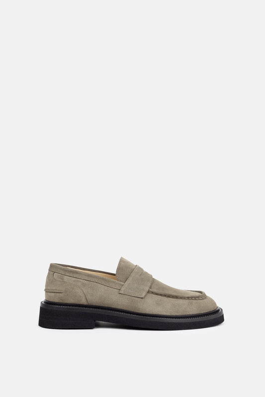 Bond Blox Suede Loafer | Dark Khaki / Anthracite
