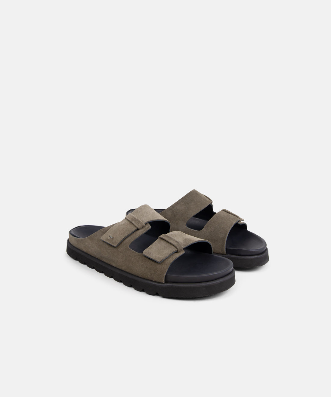 Pause Suede Comfort Sandal - Men | Dark Khaki / Anthracite